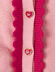 Gilet pour fille avec application cœur cerise - Mon Cheri