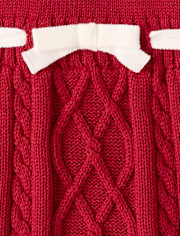 Girls Crochet Snowman Sweater Dress - Royal Christmas