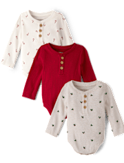 Baby Holiday Henley Bodysuit 3-Pack - Homegrown by Gymboree