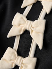 Girls Bow Ponte Shift Dress - Petit Paris