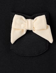 Girls Bow Ponte Shift Dress - Petit Paris