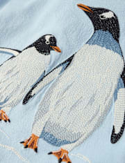 Boys Embroidered Penguin Layered Top - First Frost