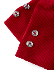 Girls Rhinestone High Rise Faux Cord Leggings - Royal Christmas