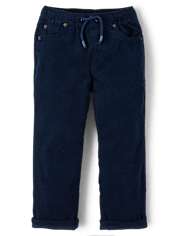 Boys Microfleece Lined Corduroy Pull On Pants - Little Essentials