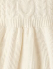 Girls Cable Knit Mock Neck Sweater Dress - Royal Christmas