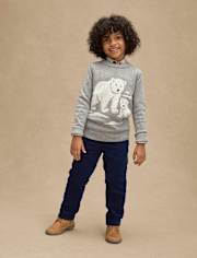 Boys Intarsia Polar Bear Sweater - First Frost