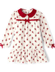 Girls Candy Cane Flannel Ruffle Nightgown - Gymmies