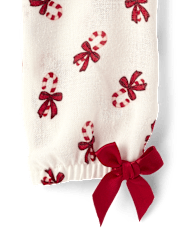 Girls Candy Cane Flannel Ruffle Nightgown - Gymmies