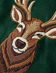 Boys Embroidered Deer Sweater - Royal Christmas