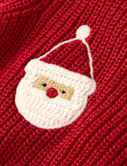Girls Crochet Holiday Shaker Stitch Sweater - Royal Christmas