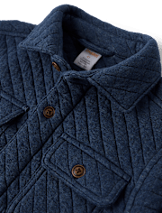 Boys Quilted Scuba Button Up Shirt - First Frost