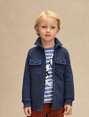 Boys Quilted Scuba Button Up Shirt - First Frost