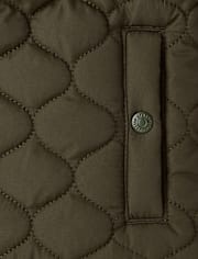 Boys Quilted Sherpa Lined Puffer Jacket - Royal Christmas