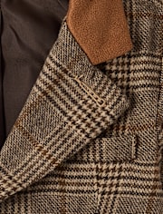Boys Plaid Tweed Blazer - Royal Christmas