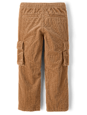 Kids Corduroy Pull On Relaxed Cargo Pants - Royal Christmas