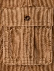 Kids Corduroy Pull On Relaxed Cargo Pants - Royal Christmas