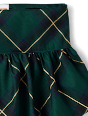 Girls Plaid Bubble Skort - Royal Christmas