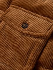Boys Quilted Sherpa Lined Corduroy Puffer Jacket - First Frost