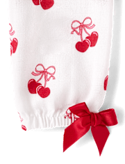 Chemise de nuit à volants en flanelle à motif cerises et cœurs pour filles - Gymmies