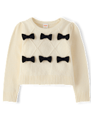 Girls Bow Sweater - Petit Paris