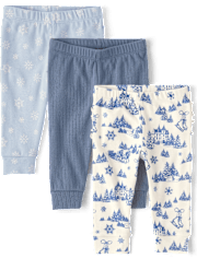 Baby Girls Snowflake Ruffle Leggings 3-Pack - Homegrown by Gymboree