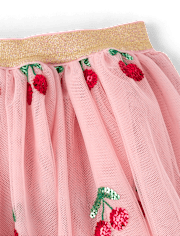 Girls Sequin Cherry Tutu Skirt - Mon Cheri