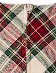 Girls Plaid Bow Flannel Bubble Dress - Royal Christmas
