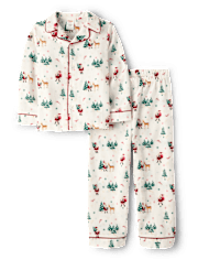 Kids Santa Flannel Pajamas - Gymmies
