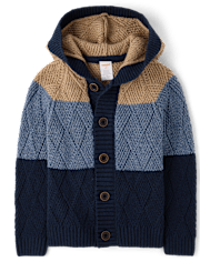 Boys Colorblock Cardigan - First Frost
