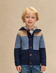 Boys Colorblock Cardigan - First Frost
