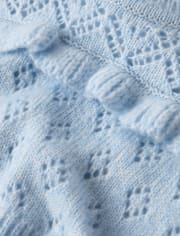 Girls Ruffle Pointelle Sweater Dress - First Frost