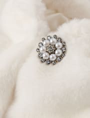 Girls Embellished Faux Fur Shrug - On Pointe