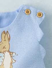 Baby Girls Peter Rabbit™ Glitter Scalloped Chambray Dress