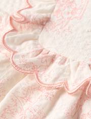 Baby Girls Peter Rabbit Embroidered Seersucker 2-Piece Outfit Set