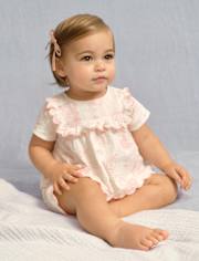 Baby Girls Peter Rabbit Embroidered Seersucker 2-Piece Outfit Set