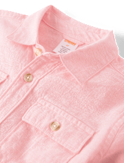 Boys Linen-Blend Button Up Shirt - Linen Edit