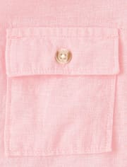 Boys Linen-Blend Button Up Shirt - Linen Edit