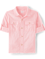 Boys Linen-Blend Button Up Shirt - Linen Edit