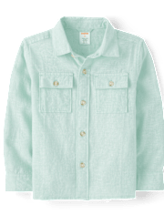 Boys Linen-Blend Button Up Shirt - Linen Edit