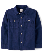 Chemise boutonnée en lin mélangé pour garçon - Édition Lin