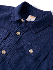 Chemise boutonnée en lin mélangé pour garçon - Édition Lin