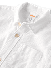 Kids Linen-Blend Button Up Shirt - Linen Edit