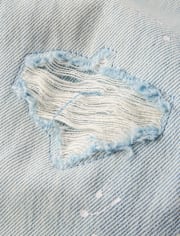 Kids Ripped Paint Splatter Baggy Jeans - Driftwood Bay