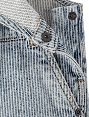 Kids Railroad Striped Denim Overalls - Driftwood Bay
