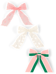 Girls Striped Bow Hair Clip 3-Pack - Club House