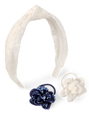 Girls Floral Eyelet 3-Piece Hair Set - Driftwood Bay