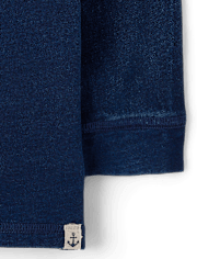 Boys Indigo Wash Henley Top - Driftwood Bay