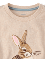 Haut brodé lapin pour garçon - Jardin enchanté