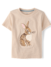 Haut brodé lapin pour garçon - Jardin enchanté