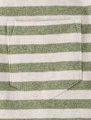 Boys Striped Linen-Blend Henley Top - Linen Edit